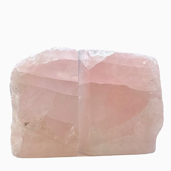 Natural Crystal Bookends, Rose Quartz, Natural Characteristics, Pink Decor (BA) - Picture 6 of 10